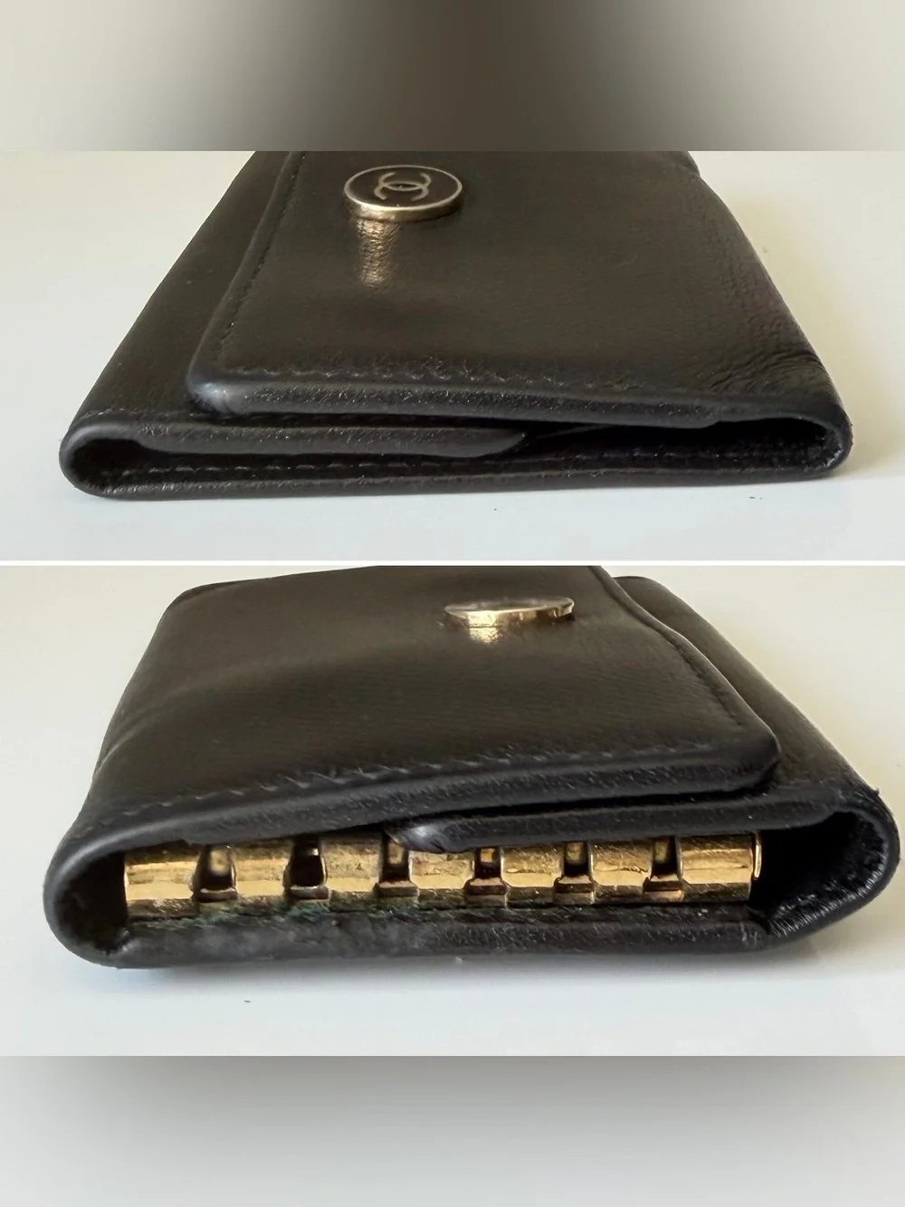 Chanel Key Holder with Gold CC Logo Snap Closure - Black 9 Series